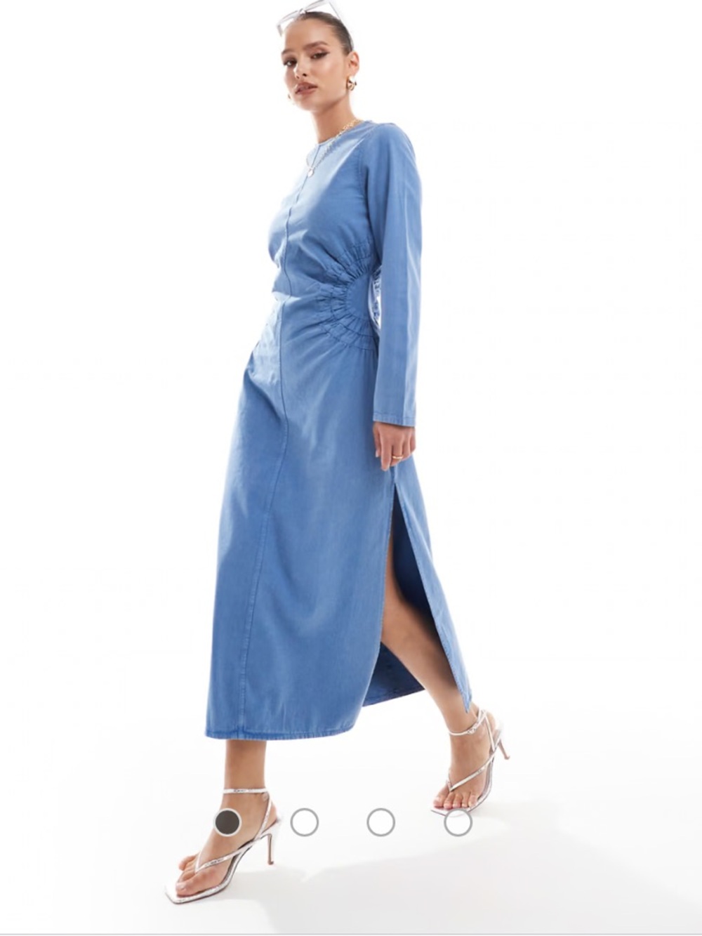 ASOS DESIGN denim blue acid wash midi dress NWT size 10